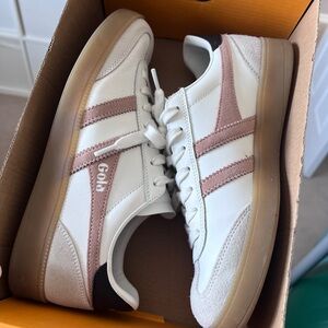 Gola Women's White and brown viper leather Athletic Shoes